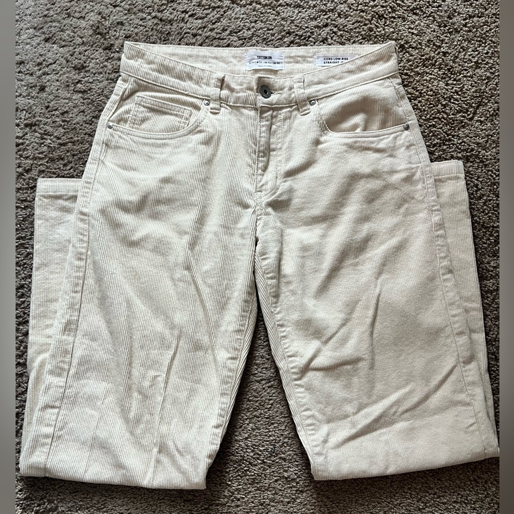 Cotton on cord low rise straight jeans